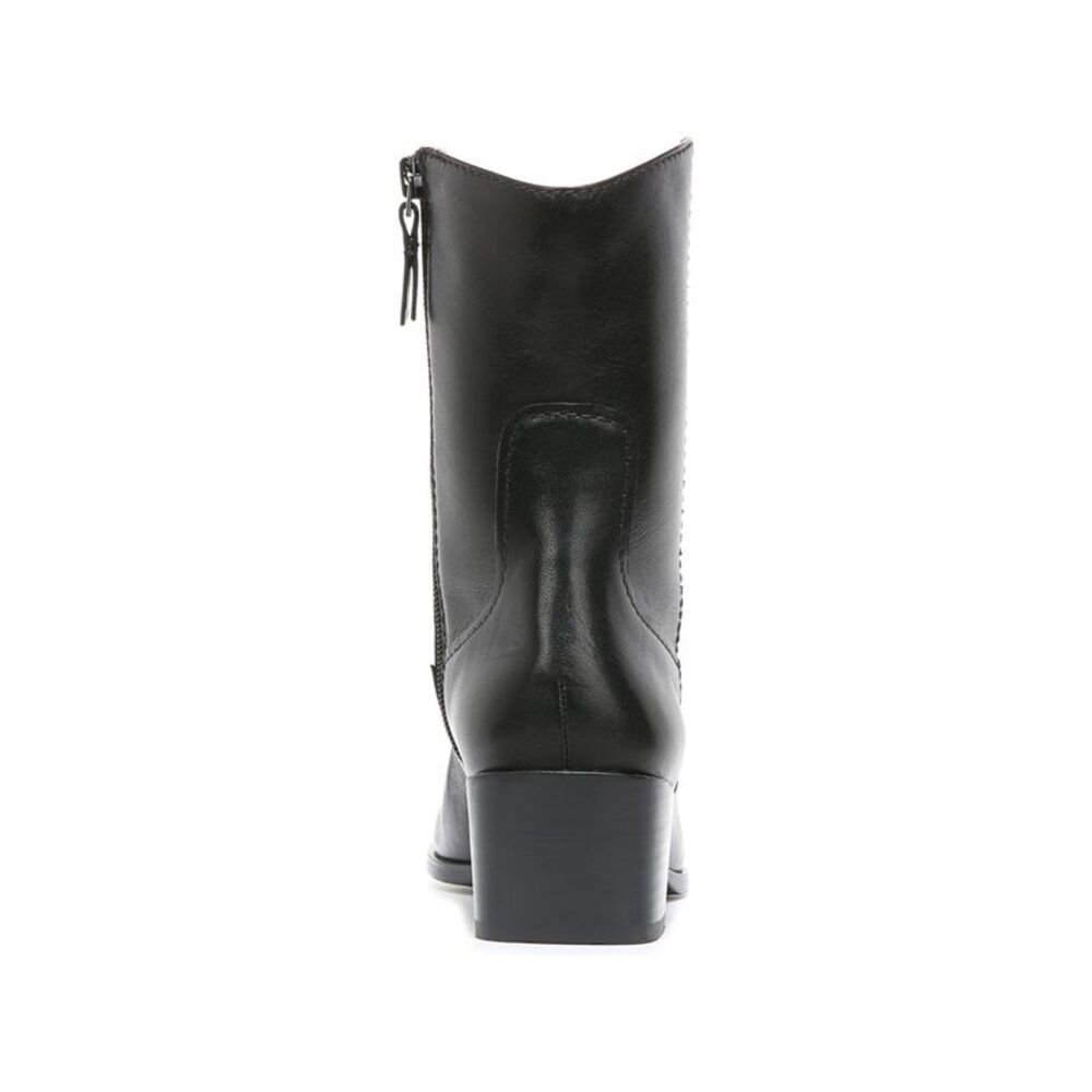 NATURALIZER Womens Black Gaby Almond Toe Block Heel Leather Western Boot 9 M - Picture 2 of 4